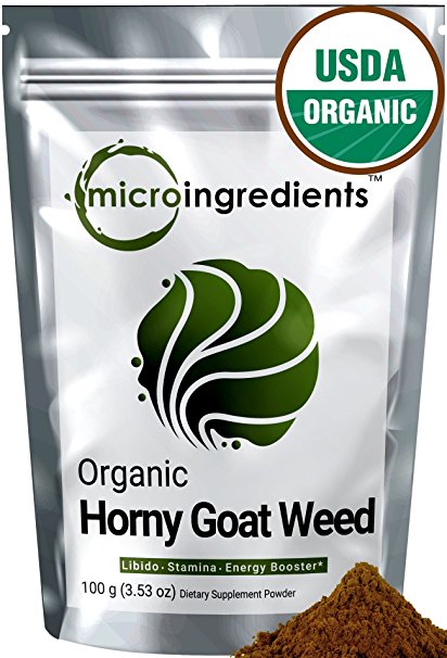 Micro Ingredients Organic Horny Goat Weed Extract Powder (Epimedium), 100 grams