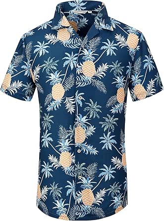 Alex Vando Mens Hawaiian Shirts Short Sleeve Summer Aloha Hawaii Shirts