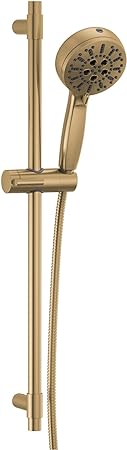 Delta Faucet ProClean Gold Hand Shower with Slide Bar, Handheld Shower with High Pressure Spray, Gold Shower System with Handheld, Lumicoat Chrampagne Bronze 51584-CZ-PR