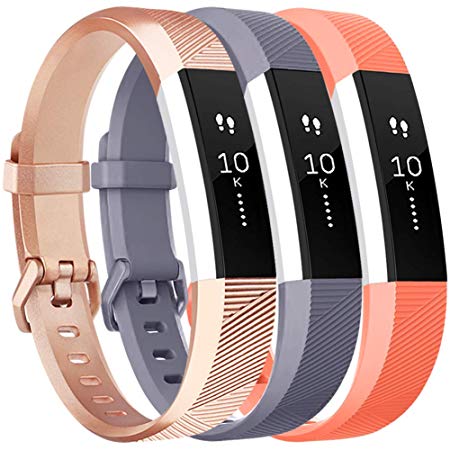 Vancle Replacement Bands Compatible with Fitbit Alta HR and Fitbit Alta (3 Pack), Newest Sport Replacement Wristbands with Secure Metal Buckle for Fitbit Alta HR/Fitbit Alta