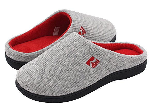 RockDove Two-Tone House Slippers for Women, Memory Foam Footbed w/ Indoor Outdoor Sole
