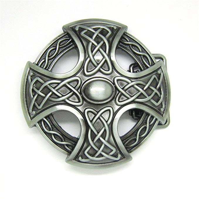 MASOP Round Celtic Cross Knot Belt Buckle Vintage Retro Keltic Germanic Belt Buckles