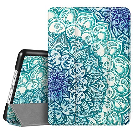 Fintie Case for iPad 7th Generation 10.2 Inch 2019 - Lightweight Slim Shell Standing Hard Back Cover with Auto Wake/Sleep Feature for iPad 10.2" Tablet, Emerald Illusions