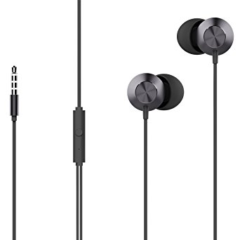 Earbuds with Microphone ROCK SPACE Stereo Noise Cancelling Wired Headphones in-ear Earphones Compatible for Apple iOS and Android Phones (Mufree-Tarnish)