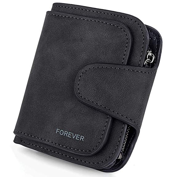 UTO RFID Wallet for WomenPU Matte Leather Wallet Card Zipper Phone Holder Organizer Coin Purse
