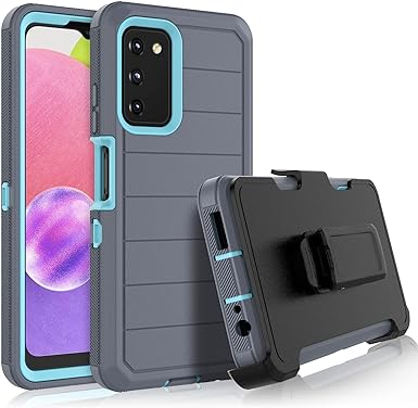 Njjex Rugged Case for Samsung Galaxy A03S, for Galaxy A03S Case with Belt Clip Holster, Built-in Screen Protector Heavy Duty Locking Swivel Holster Kickstand Hard Shell Cover for Samsung A03S [Mint]