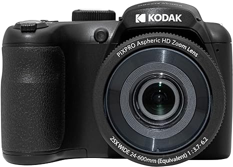 KODAK PIXPRO Astro Zoom AZ255-BK 16MP Digital Camera with 25X Optical Zoom 24mm Wide Angle 1080P Full HD Video and 3" LCD (Black)