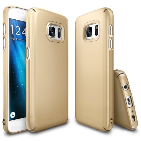 Galaxy S7 Case Ringke Slim Snug-Fit Slender Tailored Cutouts Ultra-Thin Side to Side Edge Coverage Superior Coating PC Hard Skin for Samsung Galaxy S7 - Royal Gold