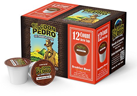 Cafe Don Pedro Breakfast Blend 72 Count Kcup Low-Acid Coffee