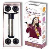 Chef Caron - Wine Saver and Wine Preserver Vacuum Pump - Stainless Steel Pump - Set of Four Silicone Stoppers with Quick Release Button