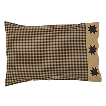 Dakota Star Primitive Country Patchwork Pillow Cases (Set of 2 measuring 21" x 30" each) by Ashton & Willow, VHC Brands