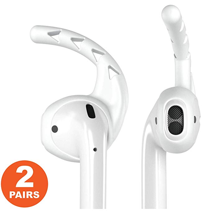 Ear Hooks and Covers Accessories Compatible with Apple AirPods 2 and Apple Airpods 1 or EarPods for Headphones, Earphones, Earbuds (2 Pairs)