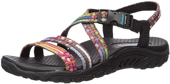 Skechers Women's Reggae-Sew Me-Boho Woven Strappy Slingback Sandal