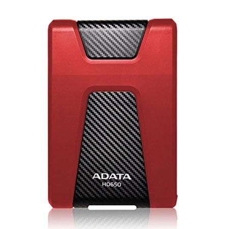 ADATA USA DashDriv Durable HD650 1TB Anti-Shock Portable External Hard Drive - Red (AHD650-1TU3-CRD)
