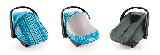 Cozy Combo Pack (Blue Stripe) – ‘Sun & Bug Cover’ Plus ‘Cozy Cover’ Infant Carrier Covers - Trusted By Over 5 Million Moms Worldwide – Protects Your Baby From Mosquitos, Insects, the Sun, Wind & Rain