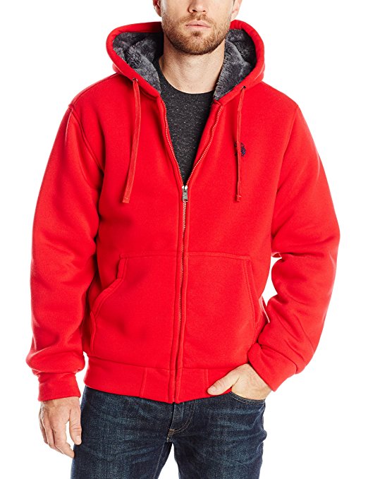 U.S. Polo Assn. Men's Fleece Hoodie with Sherpa Lining