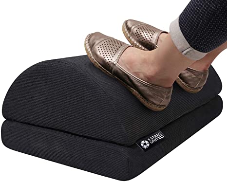 Foot Rest Under Desk Cushion - Adjustable Height 6" - Ergonomic Half-Cylinder Pad for Extra Leg Support - Breathable Mesh Cover - Non-Slip Bottom - Foot Stool for Home and Office