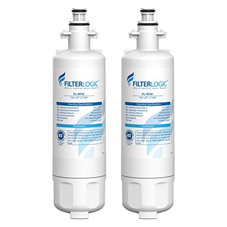 FilterLogic LT700P Replacement Refrigerator Water Filter, Compatible with LG LT700P, Kenmore 9690, 46-9690, 469690, ADQ36006101, ADQ36006102, LT700PC, WSL-3, R-9690, LFXS30766S, LFXC24726D, 2 Pack