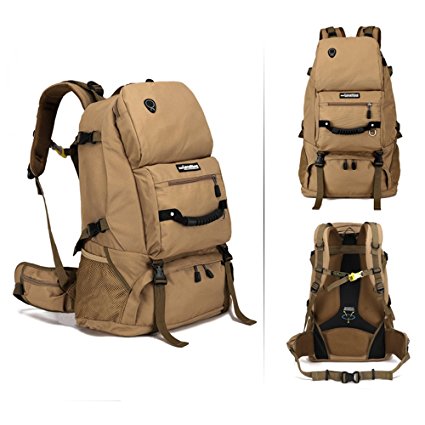 Military Tactical Backpack - 40L Multi Purples Waterproof Outdoor Trekking Rucksacks Army Assault Pack Bug Out Bag for Mountain Climbing Hunting Shooting Camping Hiking Traveling School (khaki)