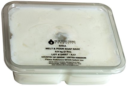 New Directions Aromatics Vegan and Kosher Melt and Pour Soap Base, 2-Pound, Shea Butter