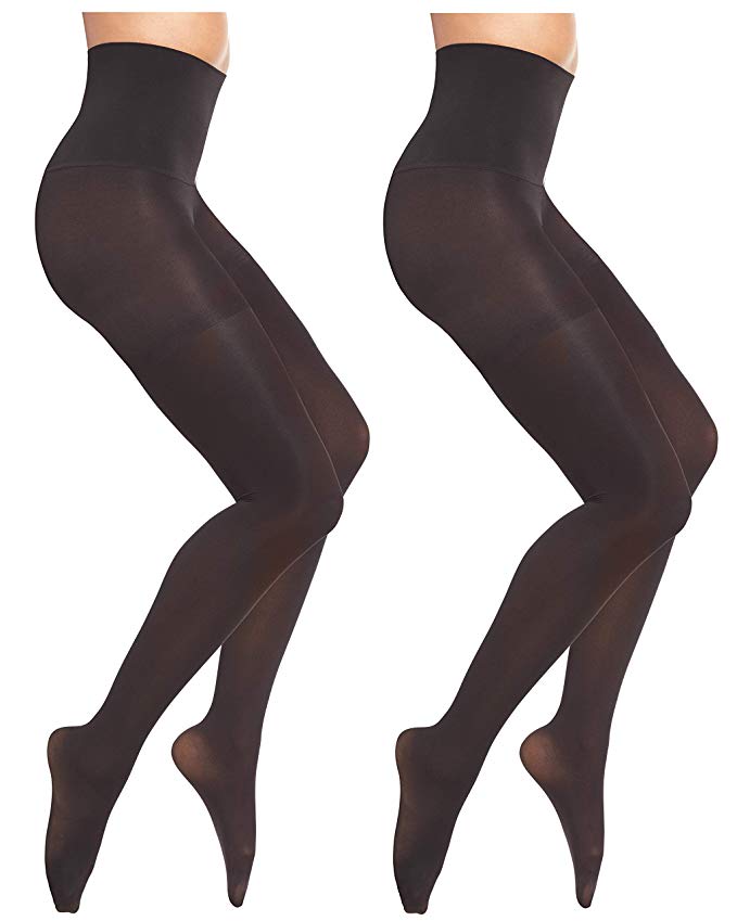 Warner's Womens' Ultra Soft Opaque Control Top Waist Tights (2 Pack)