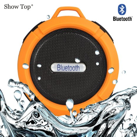 ShowTop® Wireless Bluetooth 3.0 Waterproof Outdoor / Shower Speaker, with Suction Cup/Mic (Orange)