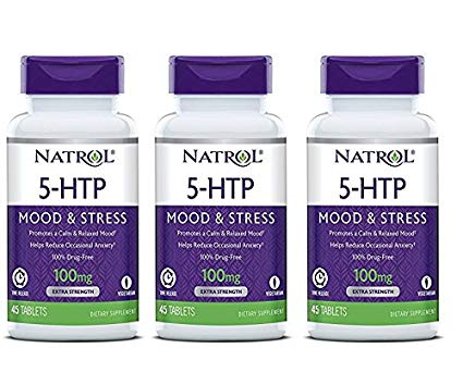 Natrol 5-HTP Time Release Tablets, 100mg, 45 Count (Pack of 3)