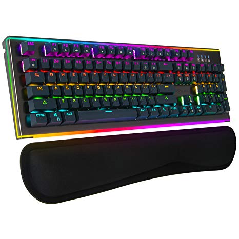 Rosewill RGB Mechanical Gaming Keyboard, LED Backlit RGB Rainbow Rim Lighting, Clicky Gaming Mechanical Switch Keyboard for PC, Laptop, Mac, Software Programmable, Brown Switch - NEON K75