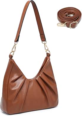 Dasein Ruched Hobo Handbag for Women Retro Shoulder Purse Crossbody Bag with 2 Removable Straps