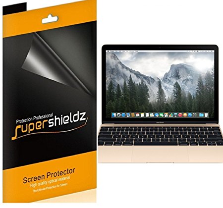 [3-Pack] Supershieldz- High Definition Clear Screen Protector For New MacBook 12 inch (2015 VERSION)   Lifetime Replacements Warranty - Retail Packaging