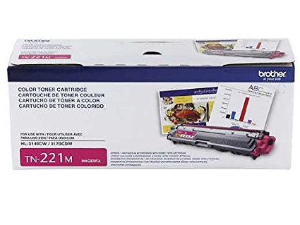 Brother Genuine TN221M Color Laser Magenta Toner Cartridge