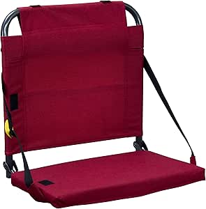 GCI Outdoor BleacherBack Stadium Seat with Adjustable Backrest, Red