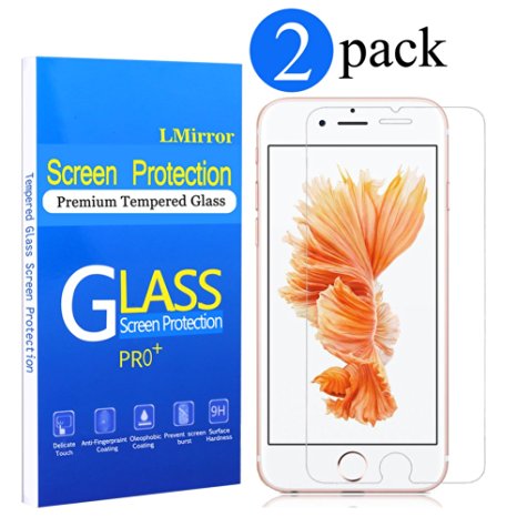 (2 Pack) iPhone 6 Screen Protector, LMirror Tempered Shatterproof Ultra Thin Glass Screen Protector for iPhone 6/6S 4.7-inch High Definition -