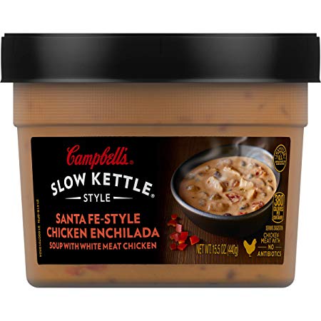 Campbell's Slow Kettle Style Santa Fe-Style Chicken Enchilada Soup with White Meat Chicken, 15.5 oz. Tub
