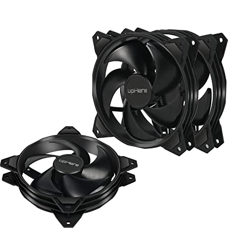 upHere 120mm 3PIN Case Fan Low Noise High Airflow for Computer Cooling,CPU Cooler,PF120BK3-3