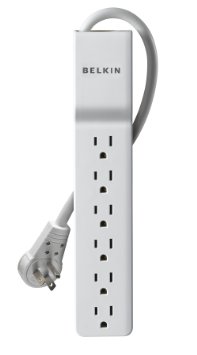 Belkin 6-Outlet SlimLine Power Strip Surge Protector with 6-Foot Power Cord and Rotating Plug, 720 Joules (BE106001-06R)