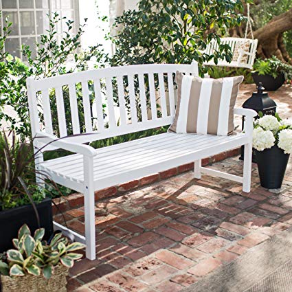 Coral Coast Pleasant Bay 5 ft. Curved Slat-Back Outdoor Wood Bench