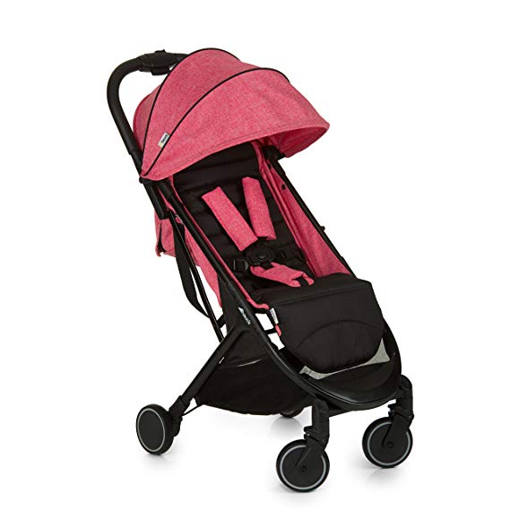 Hauck Swift One Hand, Compact Fold Pushchair with Raincover, Melange Pink/Black