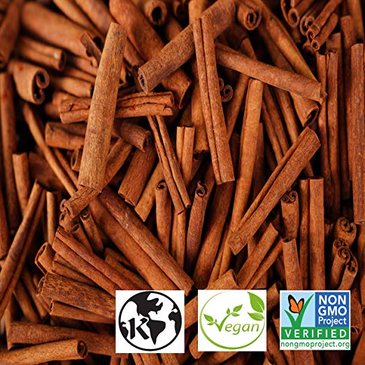 Alive Herbals Cinnamon Sticks 1lb, 2.5" Best Type of Cinnamon Sticks (Cassia) Grade A~ Kosher & Vegan- Non-GMO.