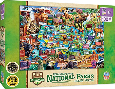 MasterPieces Jr Ranger - National Parks Map 100Pc Puzzle