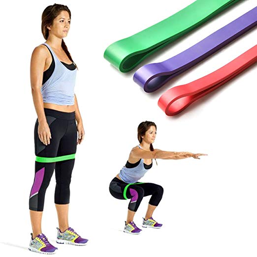 Exercise Resistance Loop Bands- Set of 3 Light, Medium and Heavy Exercise Bands/Assisted Pull Up Bands/Powerlifting Bands best for Stretch, Therapy, Running, PilatesStretch, Therapy, Running, Pilates