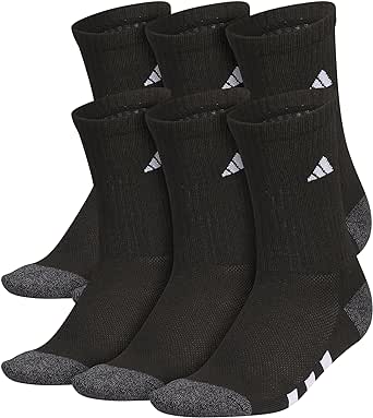 adidas Boys Athletic Cushioned Crew Socks (6-Pair) for Kids, Boys and Girls - durable, breathable fabric ready for Sport