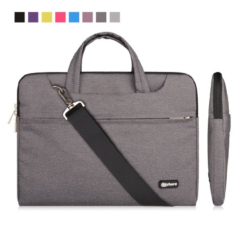 Qishare 13" 13.3" Gray Multi-functional Portable Carrying Bag / Shoulder Bag / messenger bag / Notebook Computer Sleeve Case Bag/ Handbag for Laptop / Tablet / Macbook / Notebook(Gray, 13.3'')