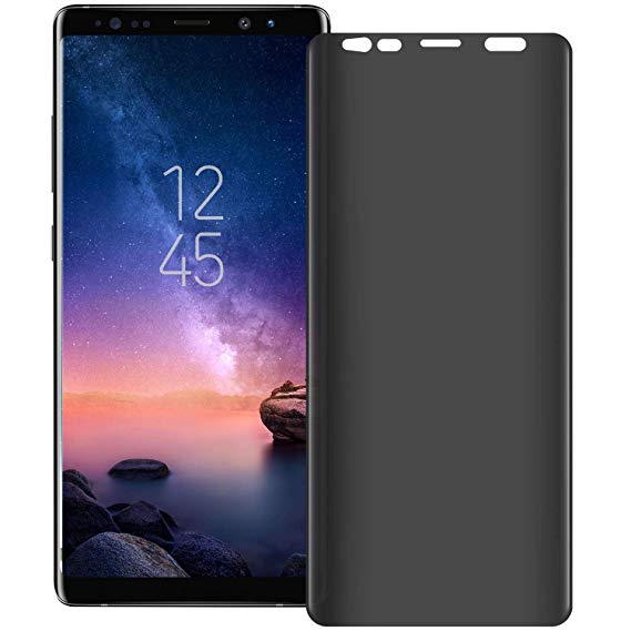 Galaxy Note 8 Screen Protectors,VitaVela 9H Hardness Privacy Tempered Glass Film (Case Friendly Updated Design) 3D Curved Anti-Spy Screen Protectors,for Samsung Galaxy Note 8 (6.3") Transparent