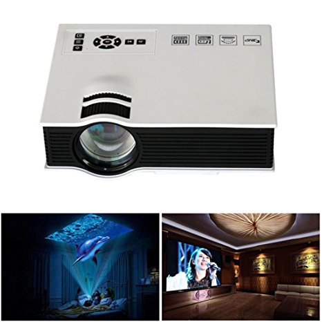 Black Friday Mini Projector, Lary intel Home Theater LED Multimedia Projector,1920 x 1080 Pixels Video Presentation Projector Cinema Theater Support HD HDMI USB SD AV TV Video input for Home Cinema