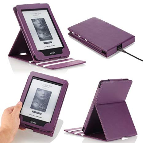 Kindle Paperwhite Case, MoKo Premium Vertical Flip Cover with Auto Wake / Sleep for Amazon All-New Kindle Paperwhite (Fits All 2012, 2013, 2015 and 2016 Versions), Purple