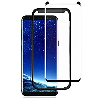 Galaxy S8 Screen Protector,Bosrend Tempered Glass Protector,HD Clear,Scratch Resistant,3D Curved,100% Touch Sensitivity,Glass Screen Protector for Samsung Galaxy S8 5.8