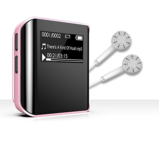2018 MP3 Music Player with Bluetooth for Kids, Dansrue 2018 Portable Lossless MP3 Movies Player Metal Touch Screen with FM Radio for Running Walking (Tarnish) (M04 Pink ( Non Bluetooth ))
