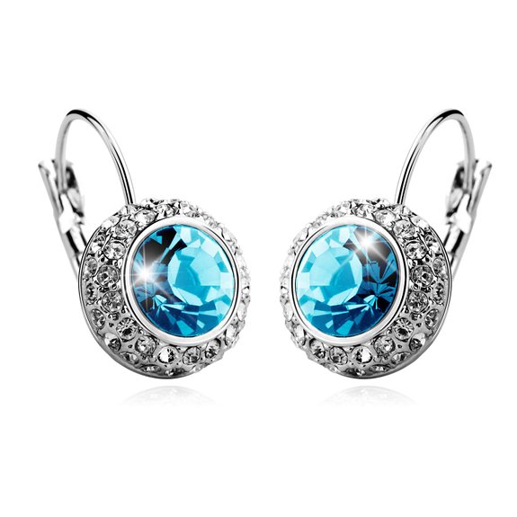 [Deal of the Day]T400 Jewelers Swarovski Elements Crystal Round Shape Hoop Earrings Women Jewerly