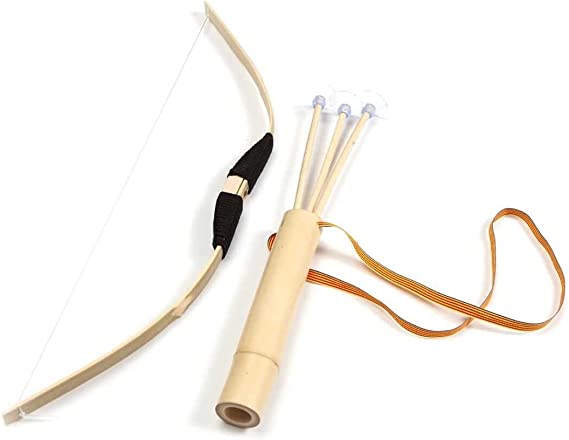 Safe Children's Wooden Bow and Arrow 丨 Train Play Wood Bow and Arrow Set There are 5 Arrows in The Wooden Quiver for Kids Gift